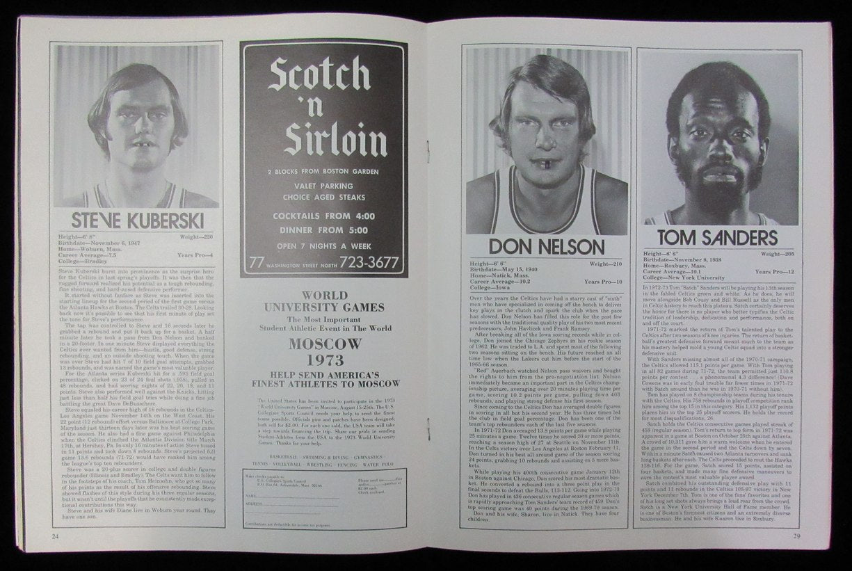 1972/73 Basketball Game Program Boston Celtics - No Scorecard 189168