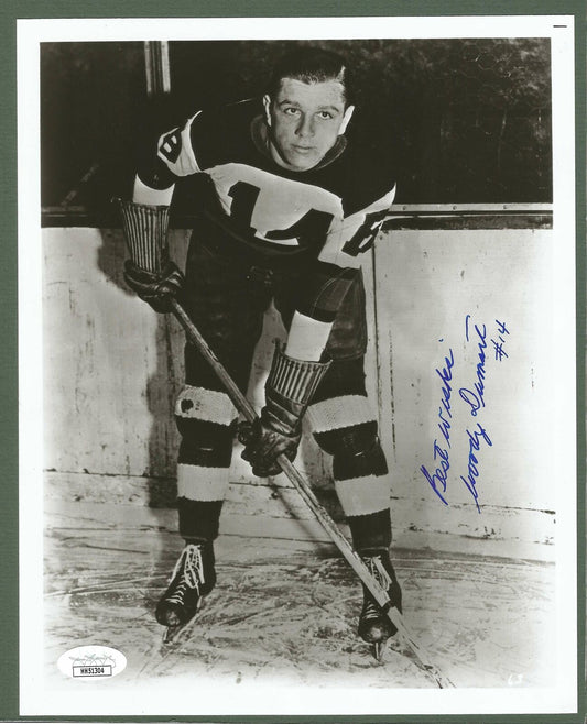 Woody Dumart Boston Bruins Signed/Autographed 8x10 B/W Photo JSA 150928