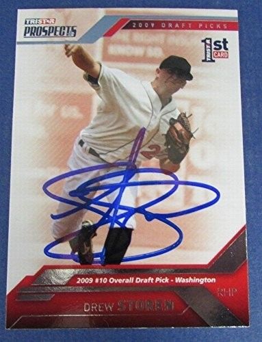 Drew Storen Nationals Signed 2009 Tristar Projections Baseball Card #164