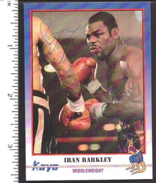 Iran Barkley Boxer Signed/Autographed 1991 Kayo Trading Card #67 151872