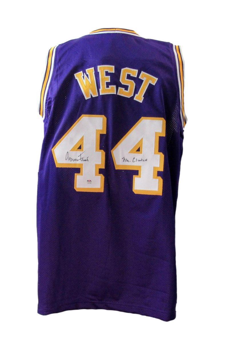 Jerry West HOF Autographed/Inscr Custom Basketball Jersey Lakers PSA/DNA 177736