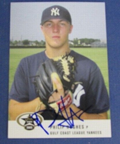 Phil Hughes Yankees Twins Signed 2005 Just Minors Just Stars Baseball Card #25