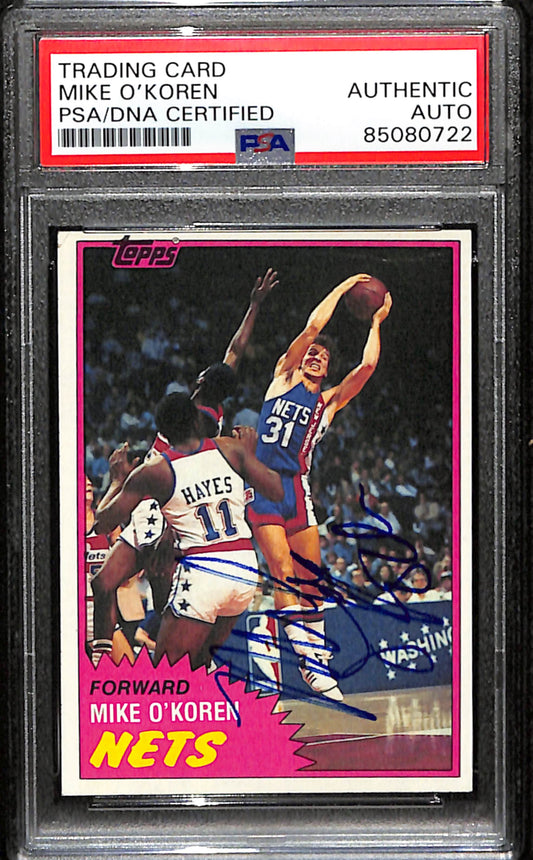 Mike O'Koren Signed 1981 Topps Card #81 New Jersey Nets PSA/DNA 185759