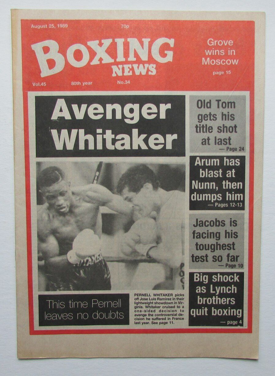 August 25, 1989 Boxing News Magazine Pernell Whitaker Jose Luis Ramirez