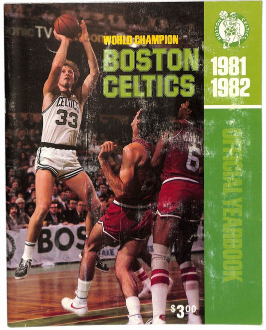 1981-82  Boston Celtics Official Basketball Yearbook Larry Bird HOF Cover 181724