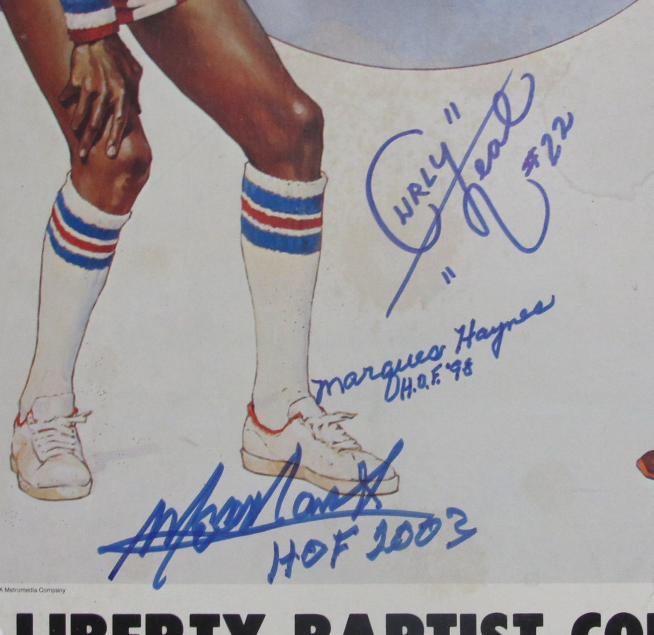 Neal/Haynes/Lemon Globetrotters Multi-Signed 14x22 Poster JSA 154385