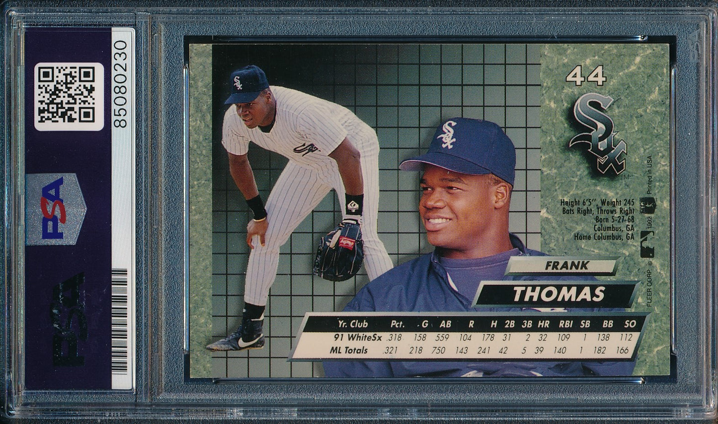 Frank Thomas HOF Autographed 1992 Fleer Card #44 White Sox PSA/DNA 184028