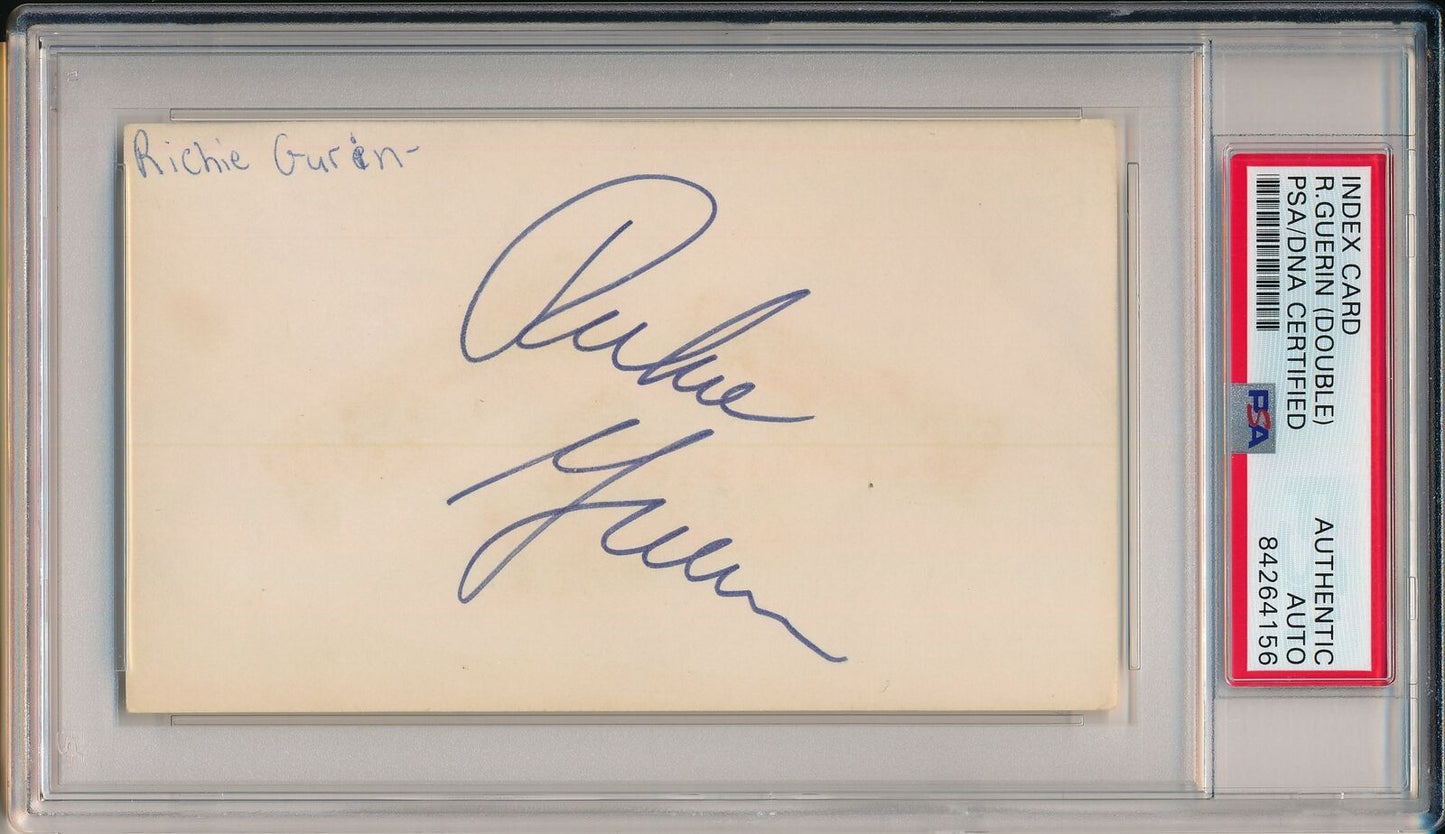 Richie Guerin HOF New York Knicks Double Signed 3x5 Index Card PSA/DNA 156385