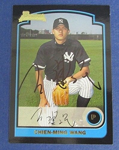 Chien-Ming Wang Yankees Autographed/Signed 2003 Bowman Baseball Card #202