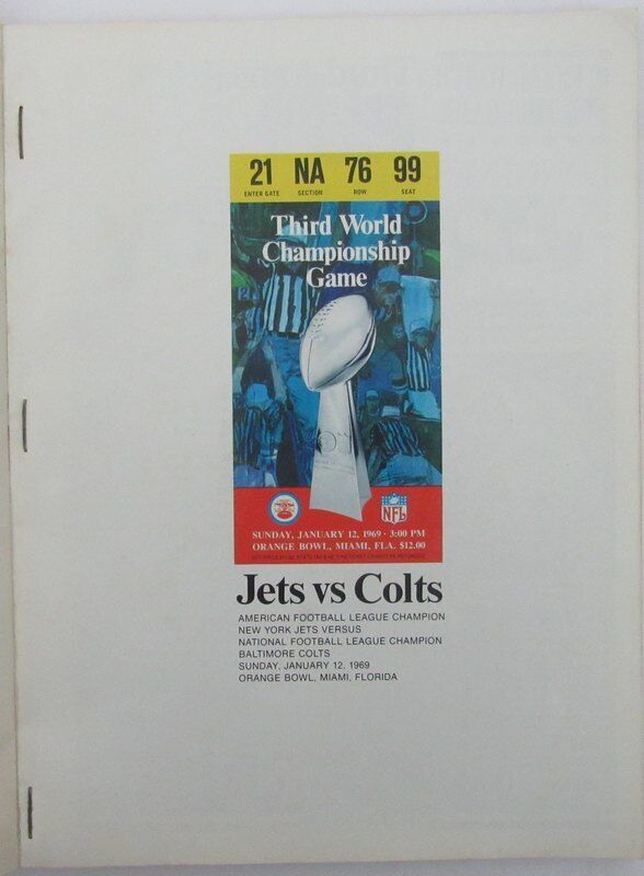 Super Bowl III - 1969 Vintage Rare Program Colts vs Jets Joe Namath MVP 141532