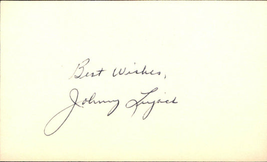 Johnny Lujack Notre Dame 1947 Heisman Signed/Autographed 3x5 Index Card 162555