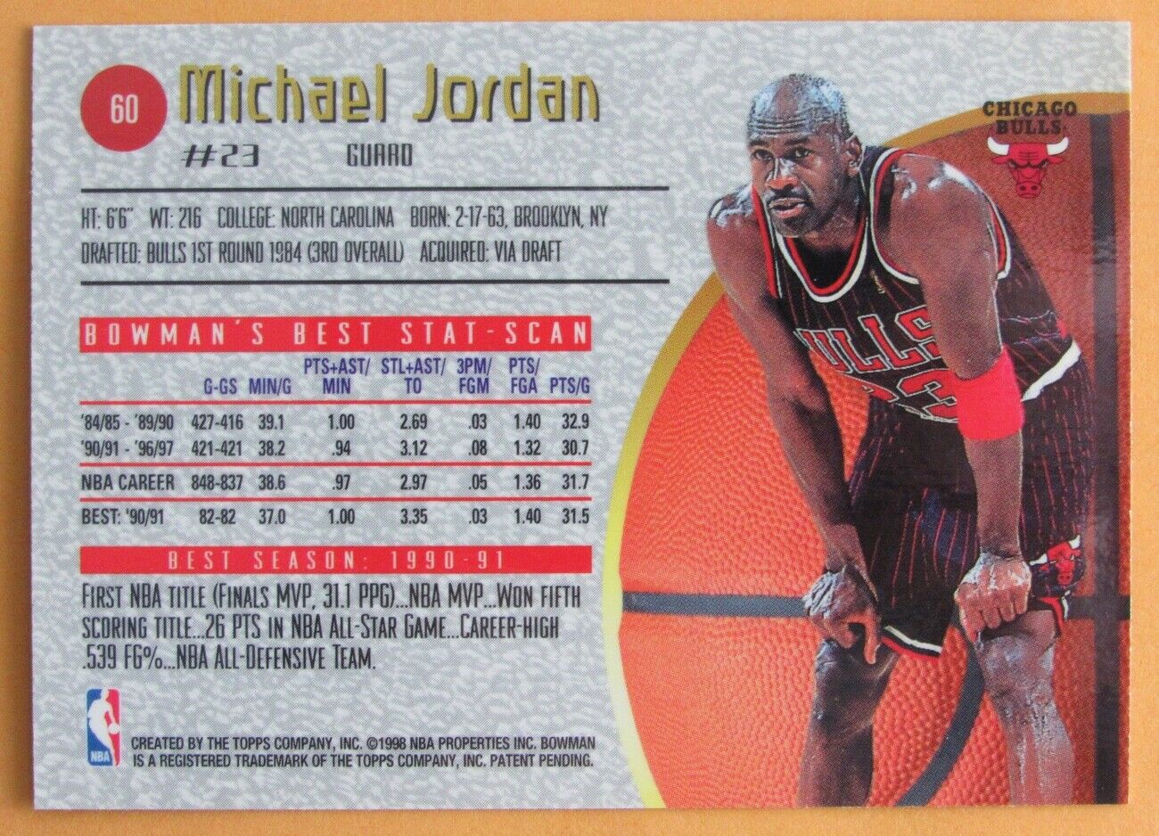 1997-98 Bowmans Best MICHAEL JORDAN #60 151417