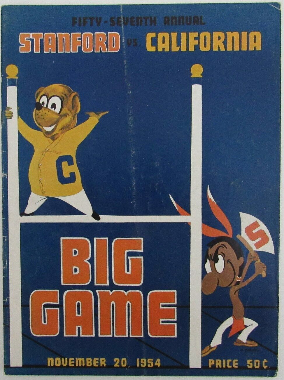 1954 Stanford vs. California College Football Game Souvenir Program 163191