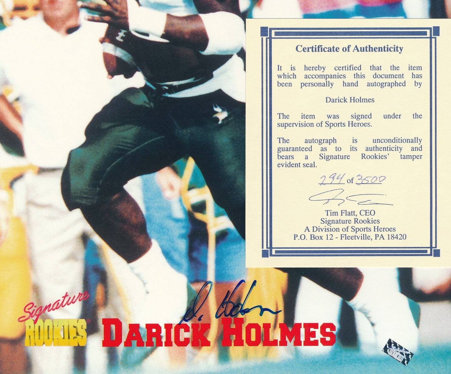 Darick Holmes Autographed Signature Rookies 8x10 Photo Portland State