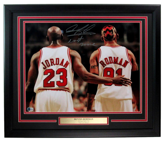 Dennis Rodman HOF Signed/Autographed 16x20 Photo Bulls Framed Beckett 190244