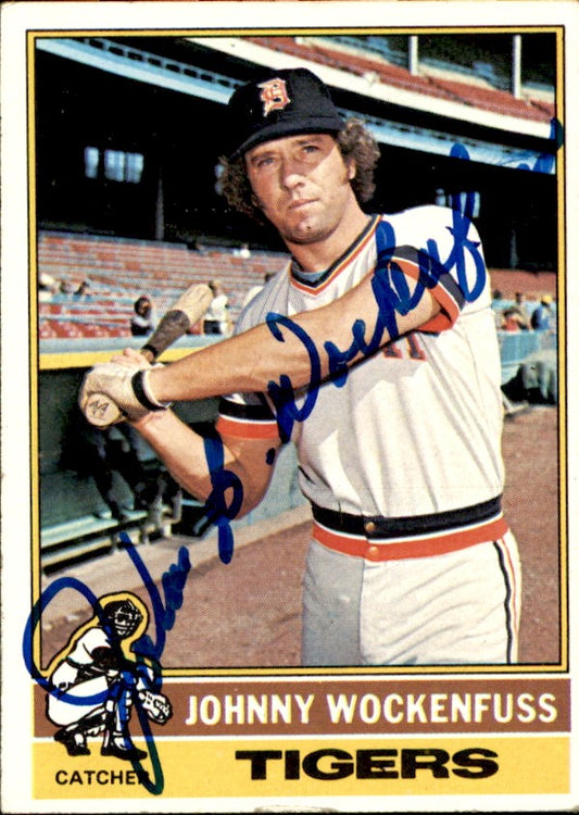 Johnny Wockenfuss Autographed 1976 TOPPS Card #13 Detroit Tigers 183491