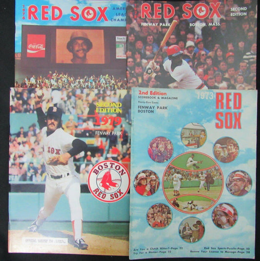 Lot of 4 Boston Red Sox 1970's Official Scorebooks Rice/Eckersly Covers 153970