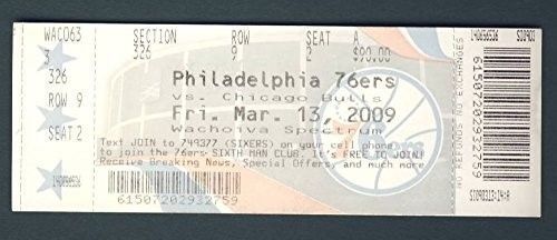 Philadelphia 76ers FULL UNUSED Ticket 3-13-09 LAST EVER game at The SPECTRUM 955