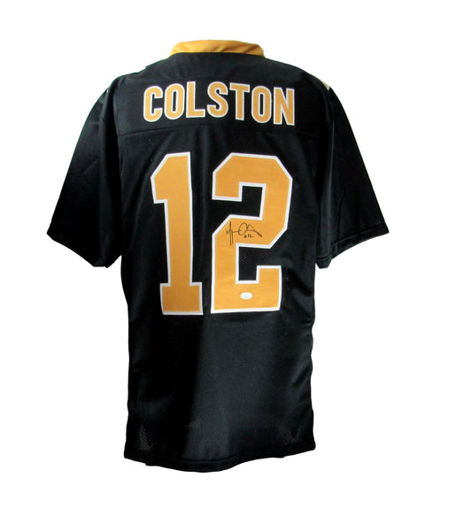 Marques Colston Signed/Auto Saints Custom Black Football Jersey JSA 165270