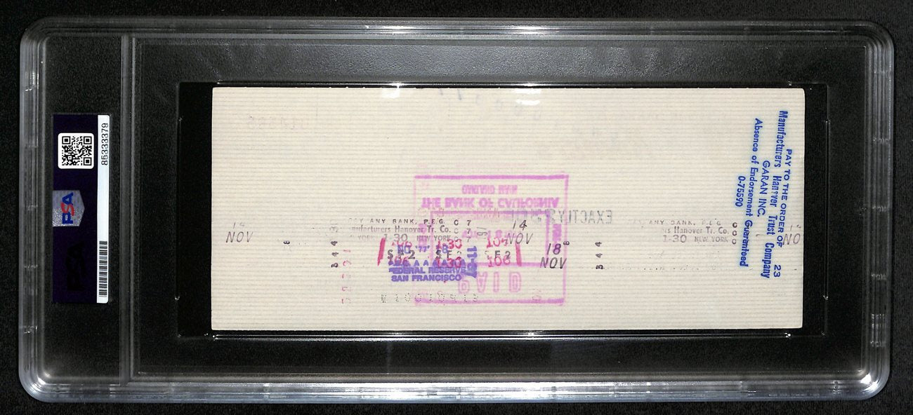 Al Davis HOF Signed/Autographed 8.5x3.5 Bank Check Raiders PSA/DNA 193228