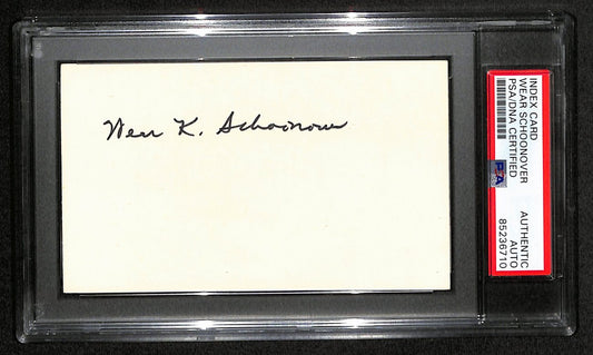 Wear Schoonover CFB HOF Signed 3x5 Index Card Arkansas PSA/DNA 189026