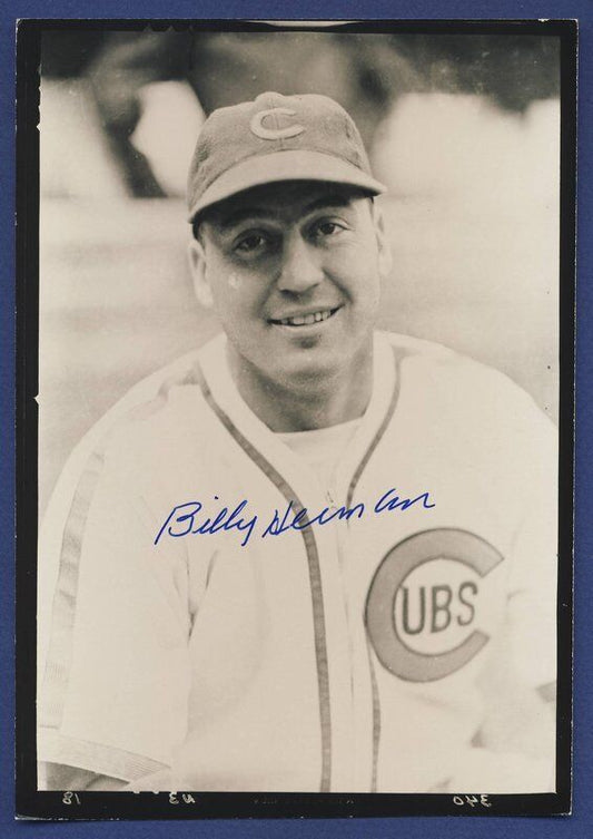 Billy Herman Cubs Signed Vintage George Burke 5x7 Photo 105002