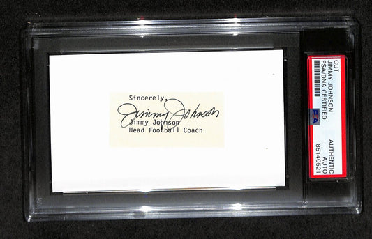 Jimmy Johnson  Autographed 3x5 Cut Card PSA/DNA 186569