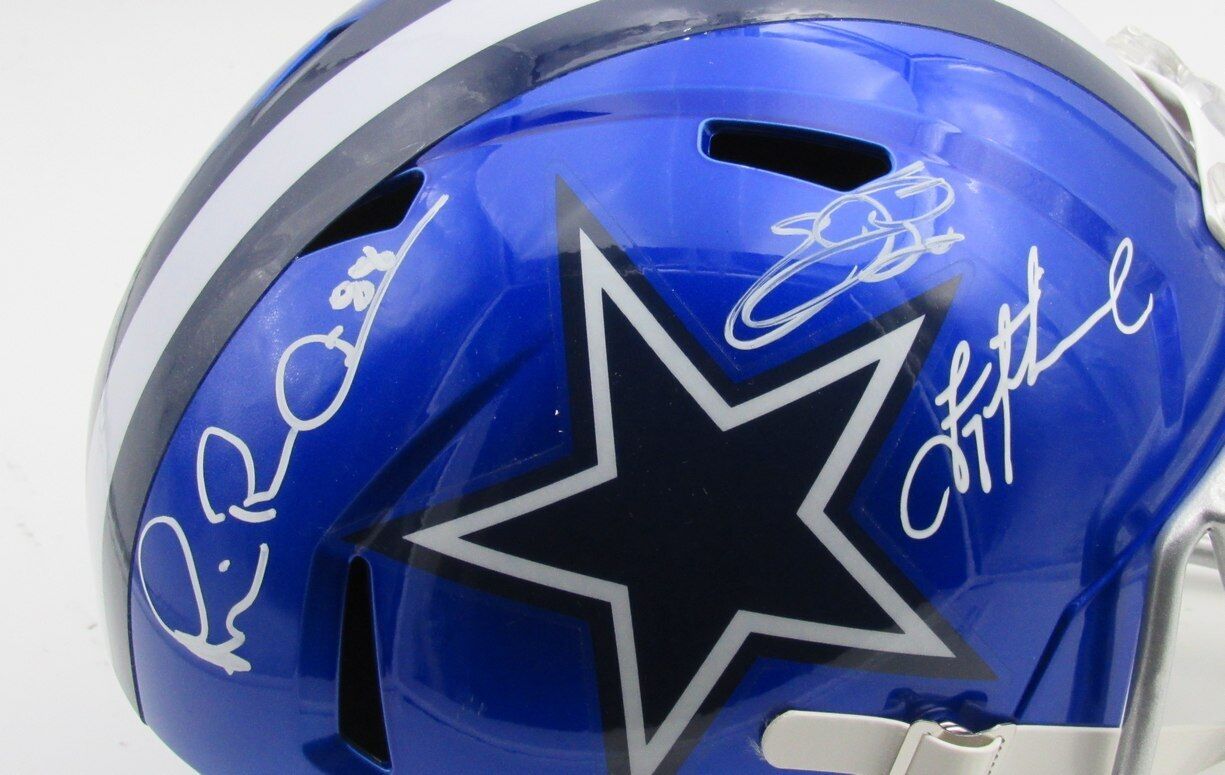 Dallas Cowboys Triplets  Autographed Full Size Flash Replica Football Helmet BAS