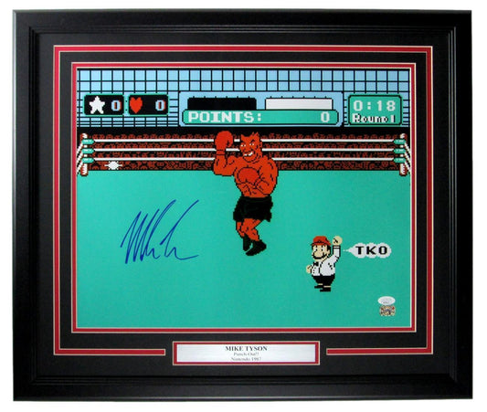 Mike Tyson "Punch Out" Signed/Autographed 16x20 Photo Framed JSA 159550