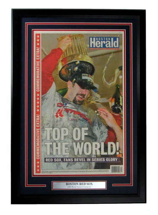 Boston Herald Newspaper Oct 28, 2004 Red Sox World Series Champs Framed 165883