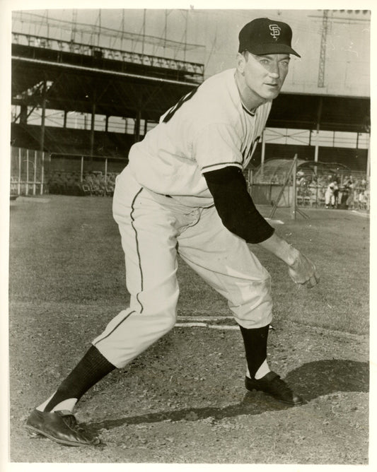 Curt Barclay 8x10 B/W 1957 Press Wire Photo New York Giants