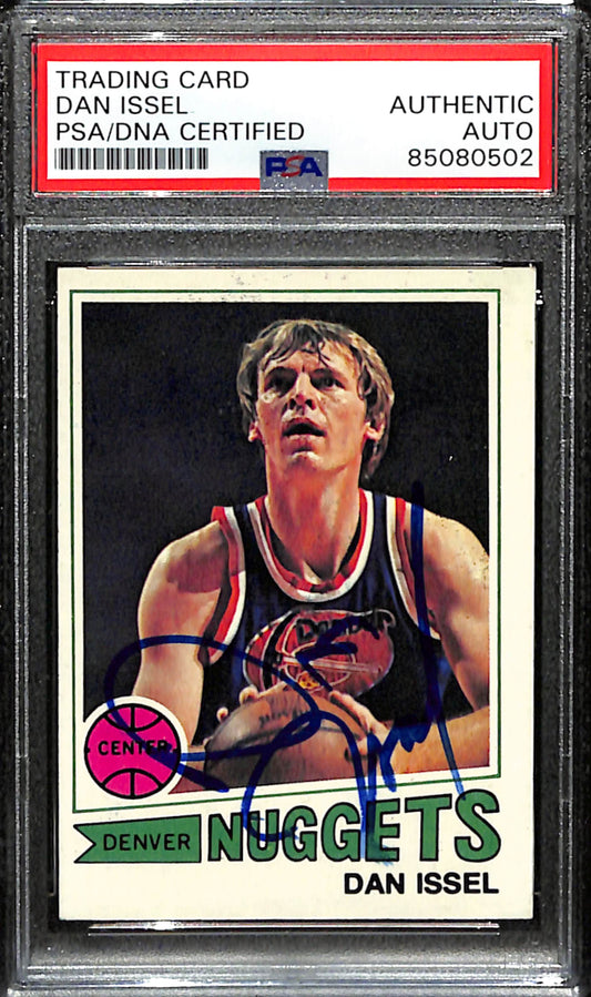 Dan Issel HOF Signed 1977 Topps Card #41 Denver Nuggets PSA/DNA 185676