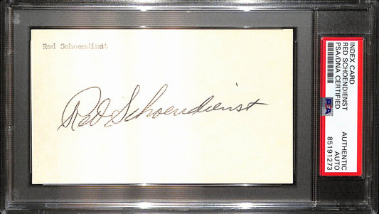 Red Schoendienst HOF Signed/Auto 3x5 Index Card Cardinals PSA/DNA 187235