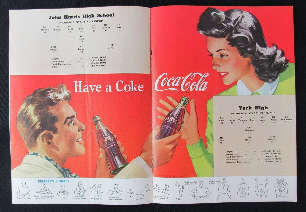 1950 York High vs. John Harris High School Football Game Program 10/13