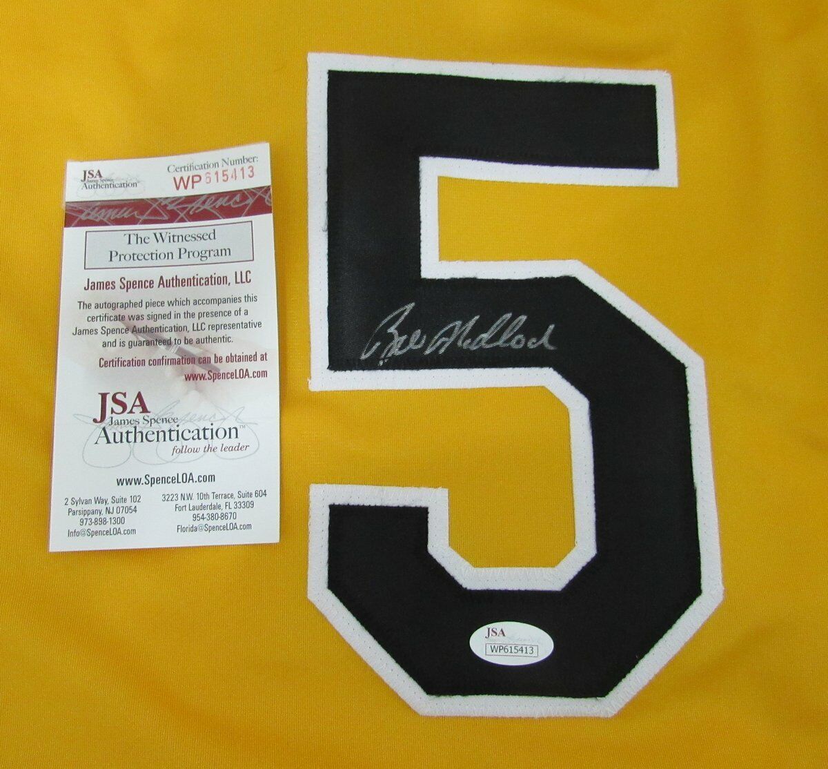 Bill Madlock Pittsburgh Pirates Autographed/Signed Jersey JSA 136399