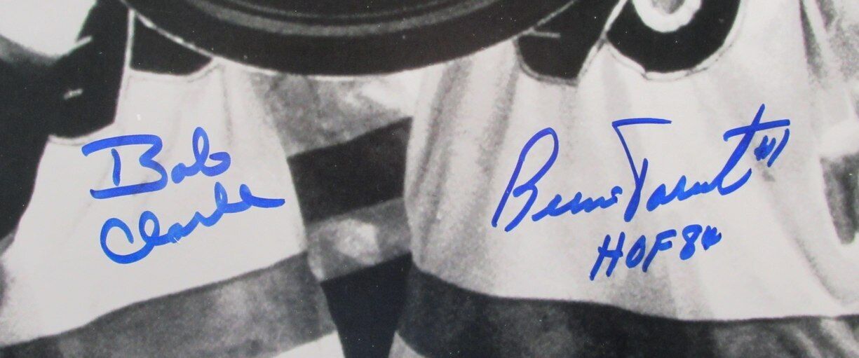 Bobby Clarke/Bernie Parent Flyers Signed 11x14 B/W Stanley Cup Photo JSA 180687