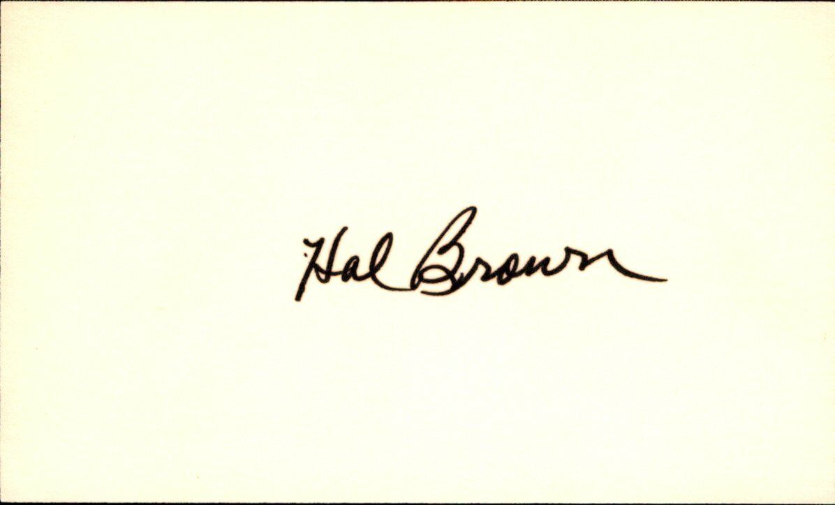 Hal Brown White Sox/Red Sox/Yankees d.2015 Signed/Auto 3x5 Index Card 162546