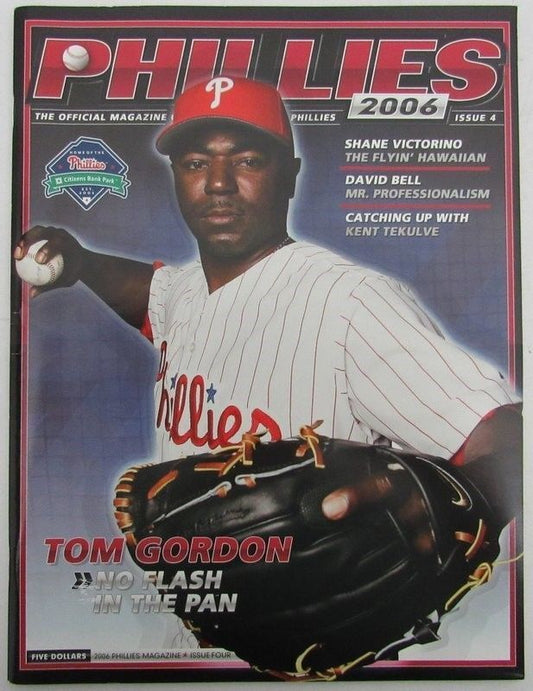 2006 Phillies Baseball Mag #4, C. Hamels 1st Home Start 6-16-06 w FullTix 129795