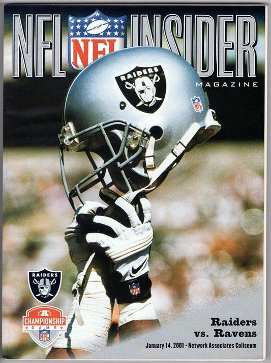 2001 NFL PROGRAM RARE Raiders vs. Ravens AFL Championship Game 130491