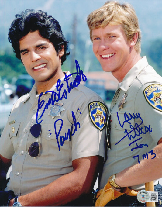 Larry Wilcox/Erik Estrada Dual-Autographed 8x10 Photo "Chips" Beckett 183533