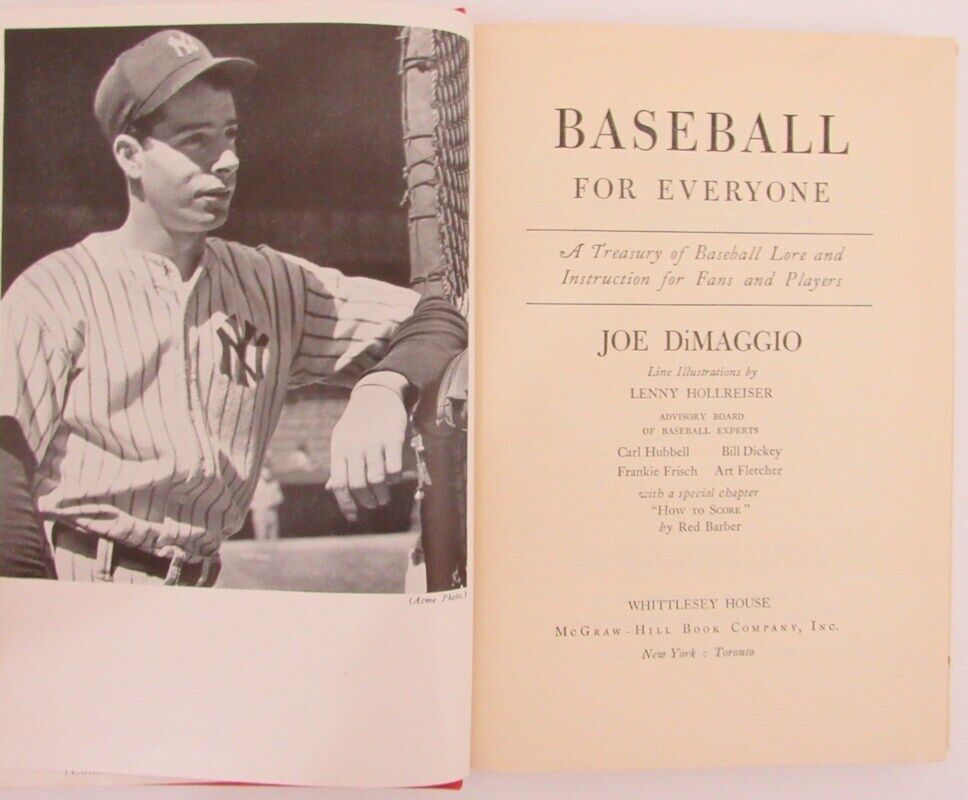 "Baseball For Everyone" 1st Edition 1948 Book by Joe DiMaggio 181422