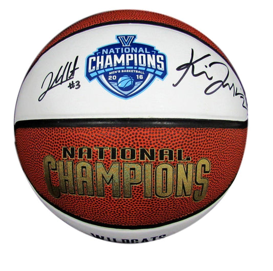 Kris Jenkins/Josh Hart 2016 Champs Villanova Signed Basketball JSA 135574