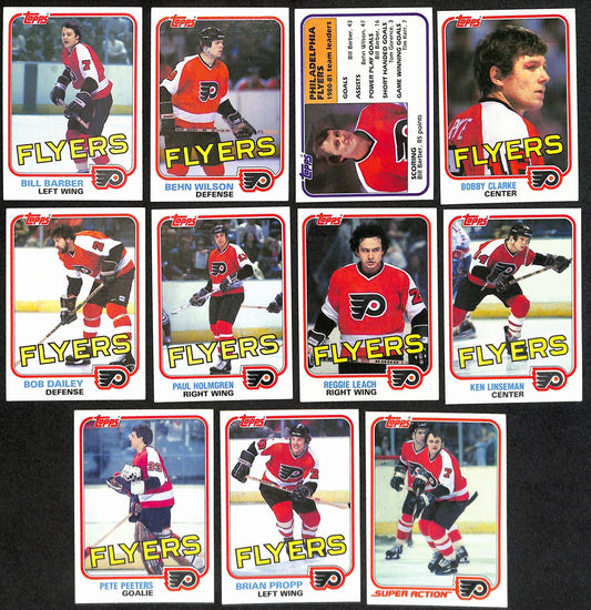 1981-82 Topps Hockey Philadelphia Flyers Complete Team Set (11/11) Cards 189208