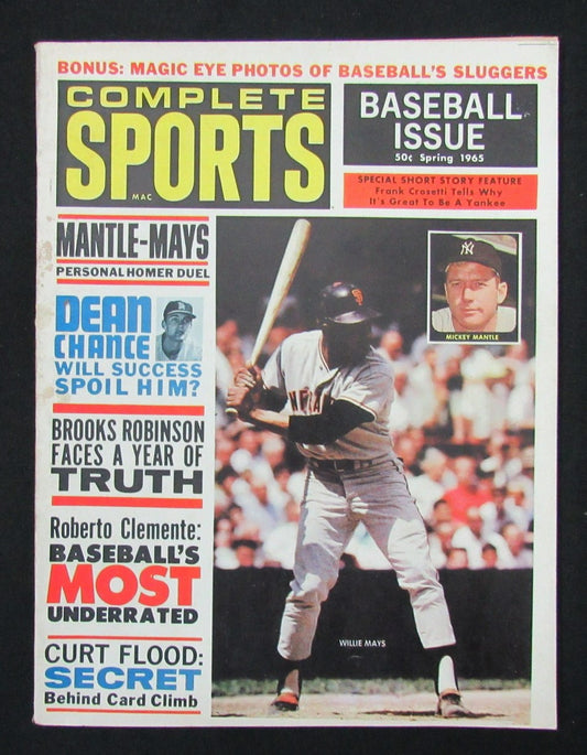 Spring 1965 Complete Sports Magazine Baseball Issue Willie Mays Cover 185544