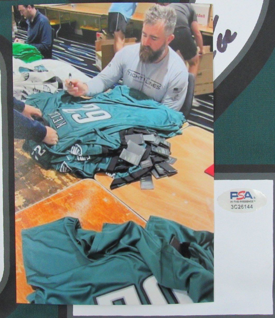 Jason Kelce Signed/Auto Green Nike Football Jersey Eagles PSA/DNA 190367