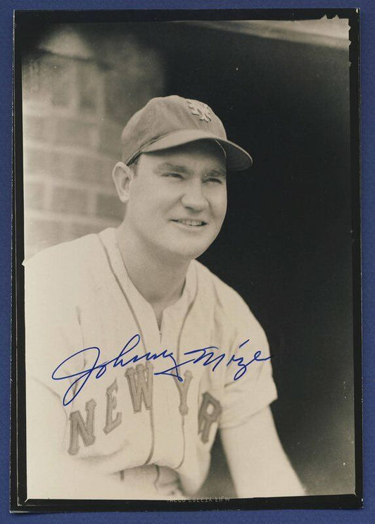 Johnny Mize Giants Signed Vintage George Burke 5x7 Photo 105011