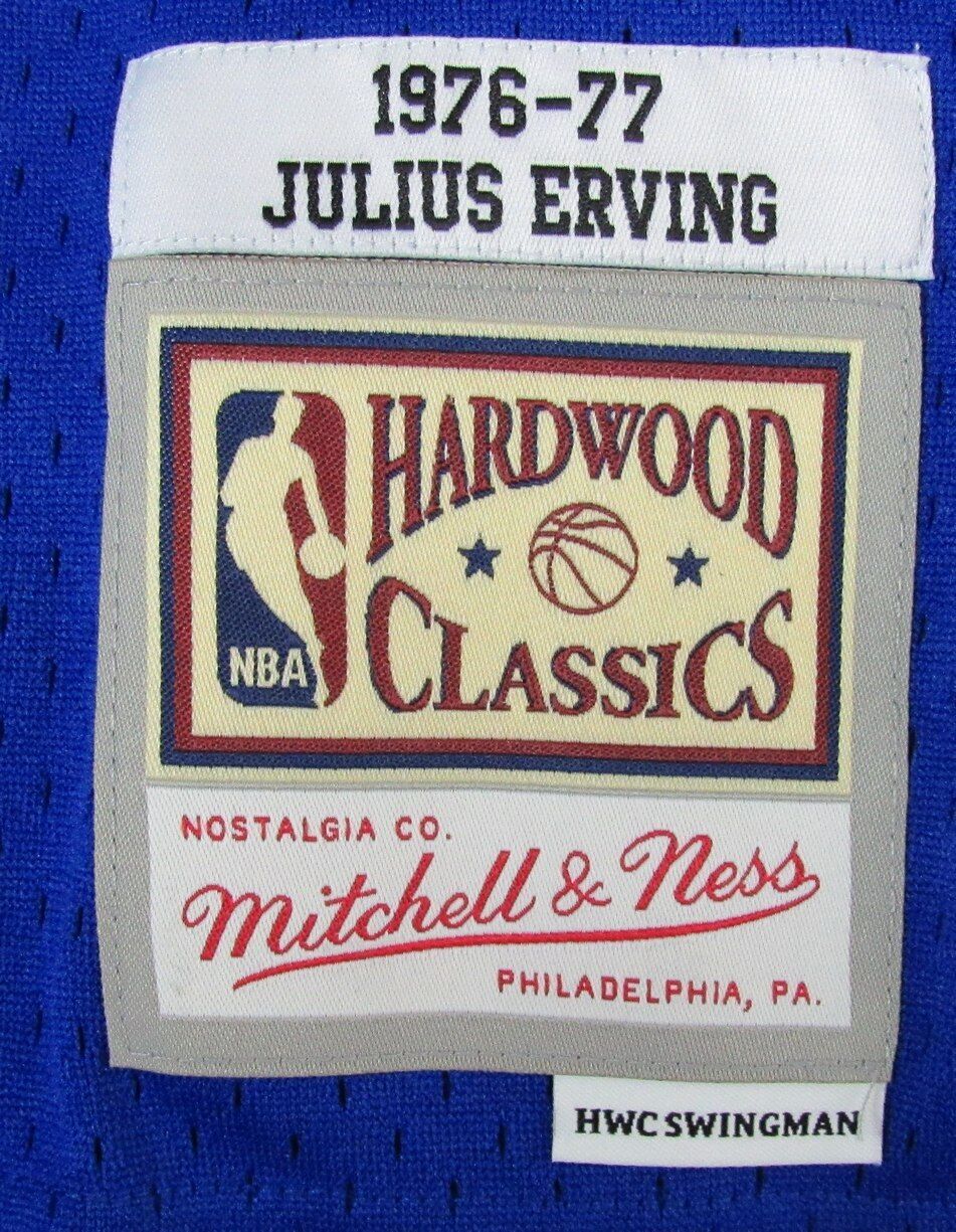 Julius Erving HOF Autographed Mitchell & Ness Blue Jersey 76ers PSA/DNA 177084