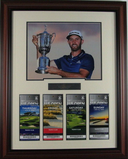 Dustin Johnson US Open Ticket Collage Framed Unsigned 136035