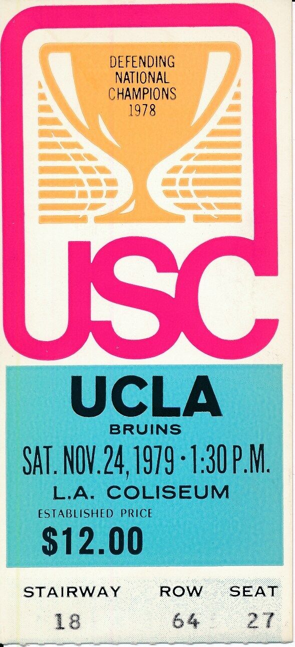 1979 USC Trojans vs. UCLA Football Game Ticket Stub 148603