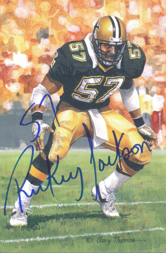 Rickey Jackson HOF Saints Signed 2010 GLAC/Goal Line Art Postcard PSA/DNA 186318